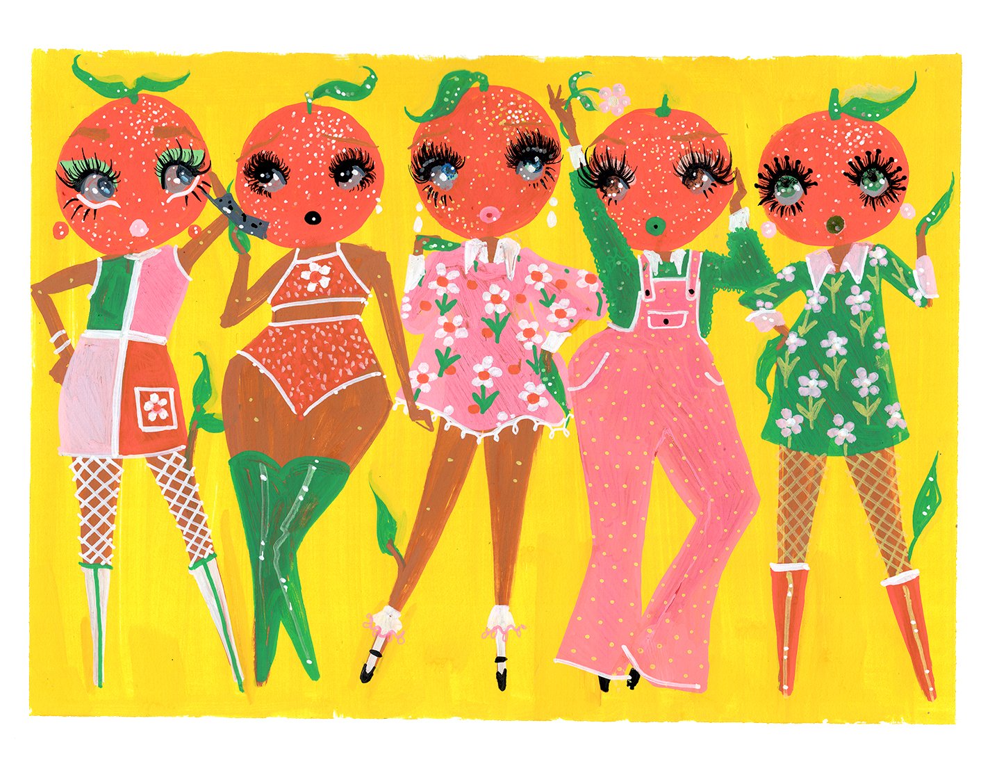 "Orange Girls" Art Print