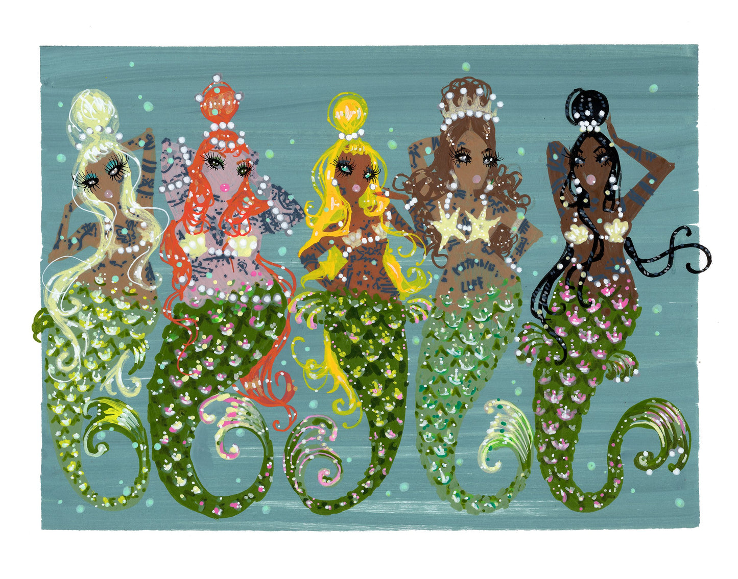 "Mermaids with Tattoos" Art Print