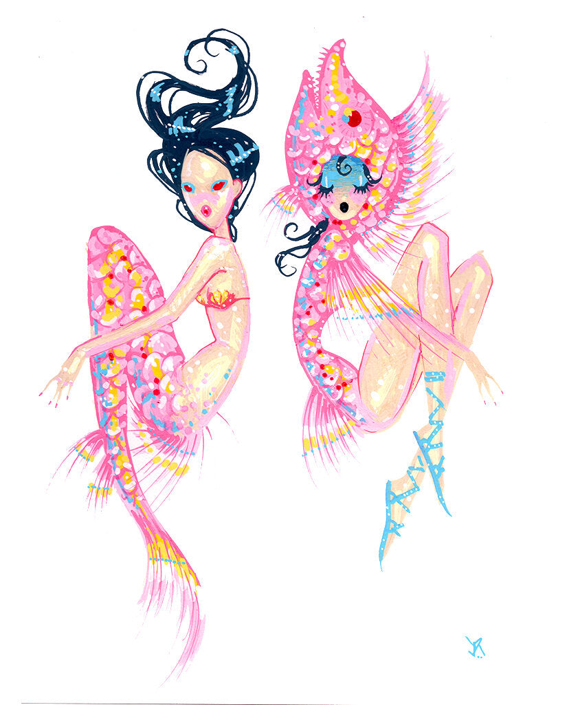 "Two Mermaids" Art Print