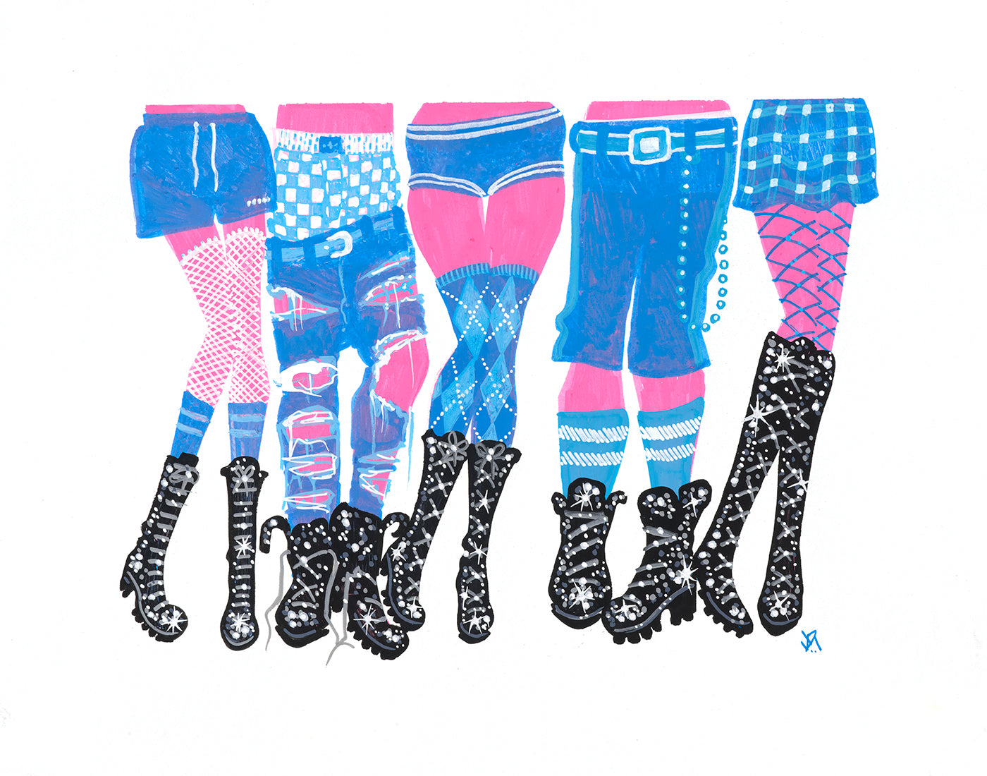 "Glitter Boots" Art Print